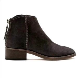 Womens Dolce Vita Size 8.5 Tucker Ankle Boots Booties Back Zip Gray Suede EUC